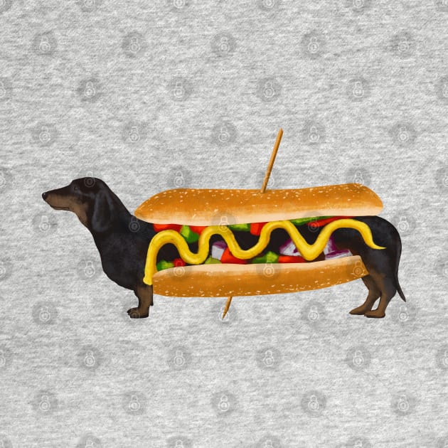 Funny Dachshund Hot Dog by TWOintoA